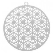 Metal Bohemian pendant round Silver